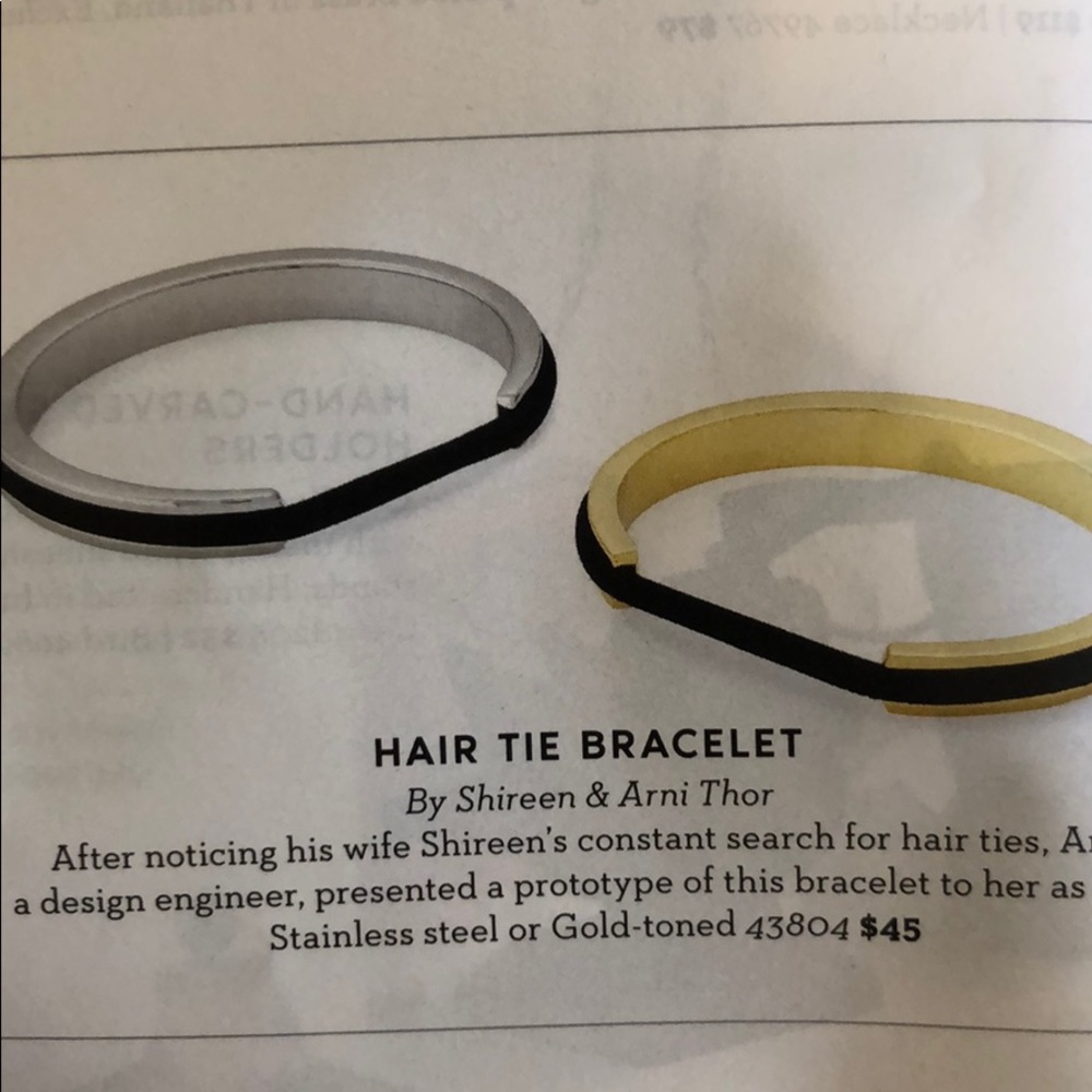 Silver hair tie bracelet